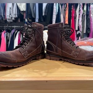 Mens Timberland Boots Size 10 Dark Brown Excellent Condition